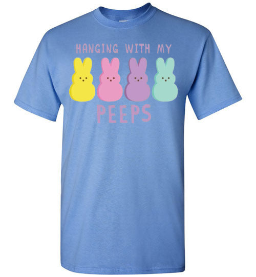 Hanging With My Peeps Easter Bunny Graphic Tee Shirt Top