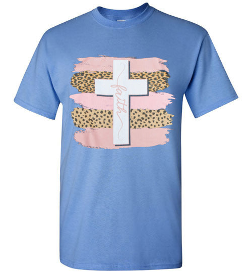 Faith Cross Leopard Tee Shirt Top