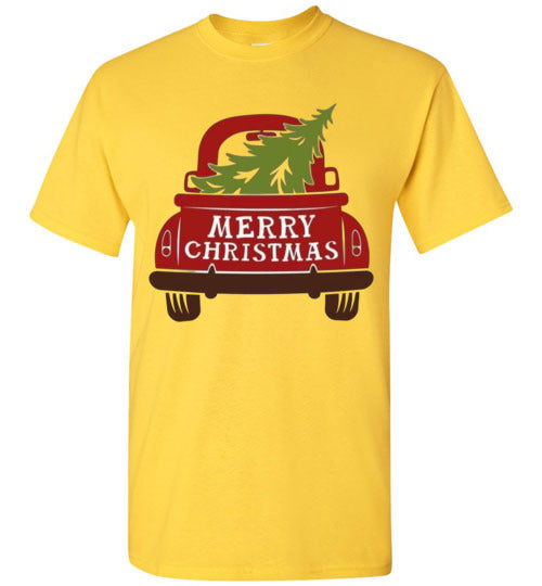 Merry Christmas Old Truck Farm Tee Shirt Top T-Shirt