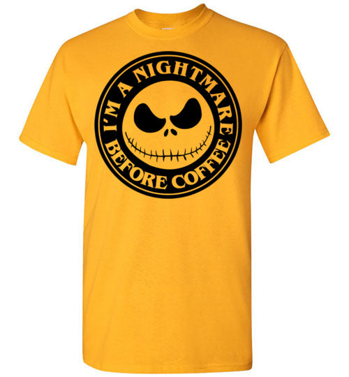 Nightmare Before Coffee Graphic Tee Shirt Top T-shirt Halloween Funny Fall