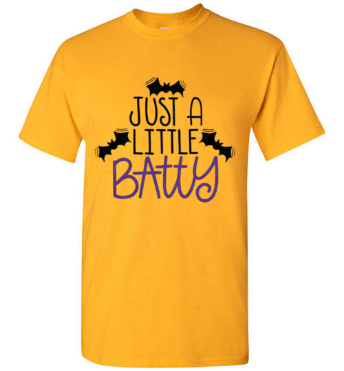 Just A Little Batty Halloween Fall Bat Tee Shirt Top