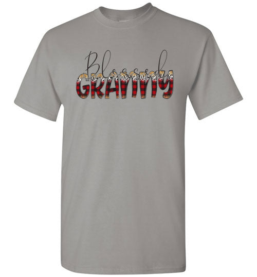 Blessed Granny Buffalo Check Graphic Tee Shirt Top