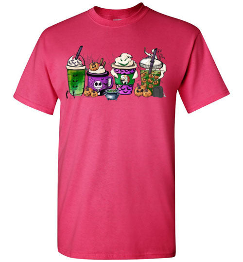 Halloween Starbucks Latte Cappachino Coffee Graphic Tee Shirt Top