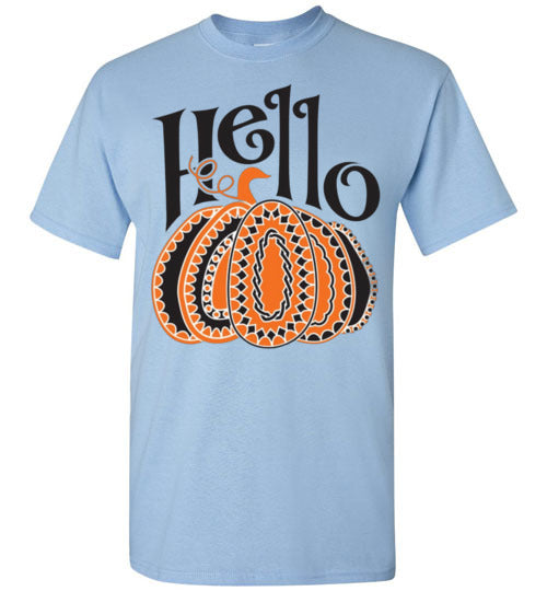 Hello Pumpkin Graphic Fall Tee Shirt Top T-Shirt