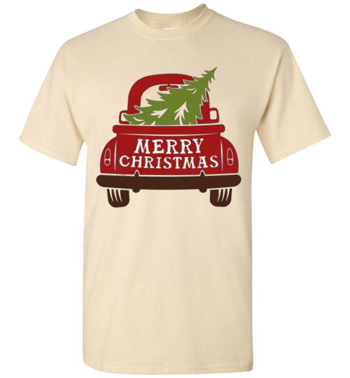 Merry Christmas Old Truck Farm Tee Shirt Top T-Shirt