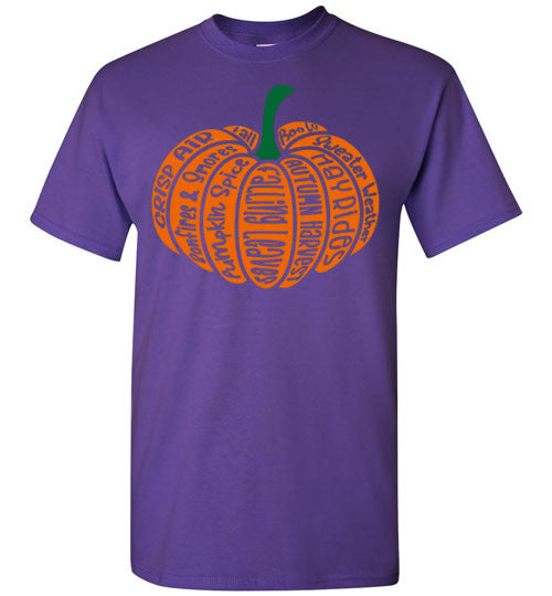 Pumpkin With Fall Sayings Tee Shirt Top Graphic T-Shirt