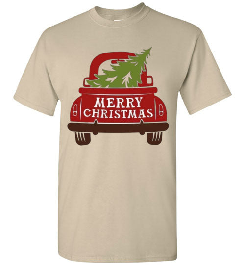Merry Christmas Old Truck Farm Tee Shirt Top T-Shirt