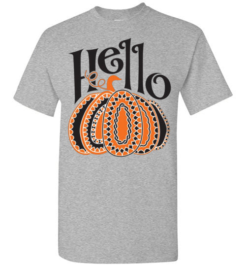 Hello Pumpkin Graphic Fall Tee Shirt Top T-Shirt