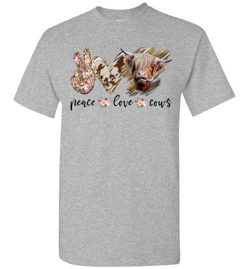 Peace Love Cows Country Tee Shirt Top T-Shirt
