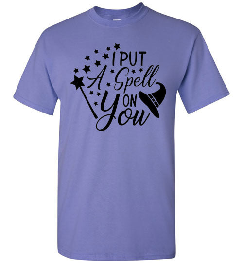 I Put A Spell On You Halloween Witch Graphic Tee Shirt Top