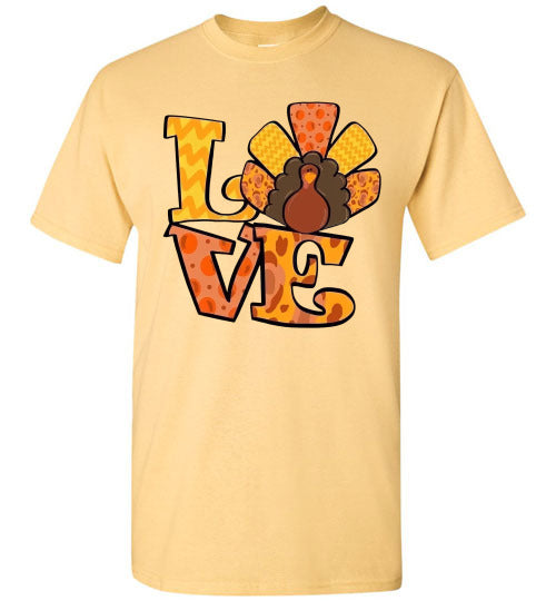 Love Thanksgiving Fall Turkey Tee Shirt Top T-Shirt