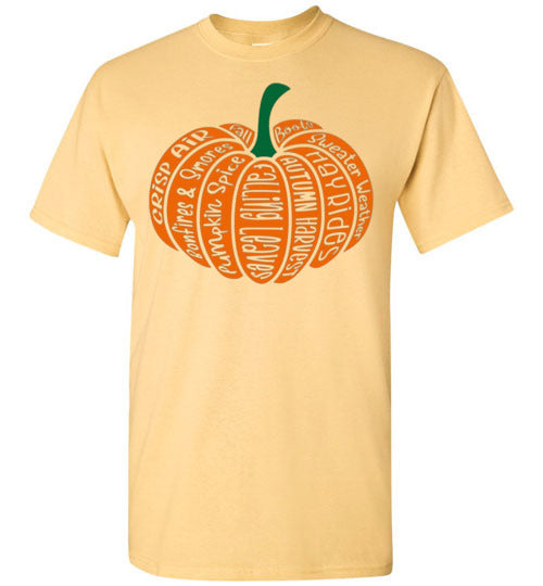 Pumpkin With Fall Sayings Tee Shirt Top Graphic T-Shirt