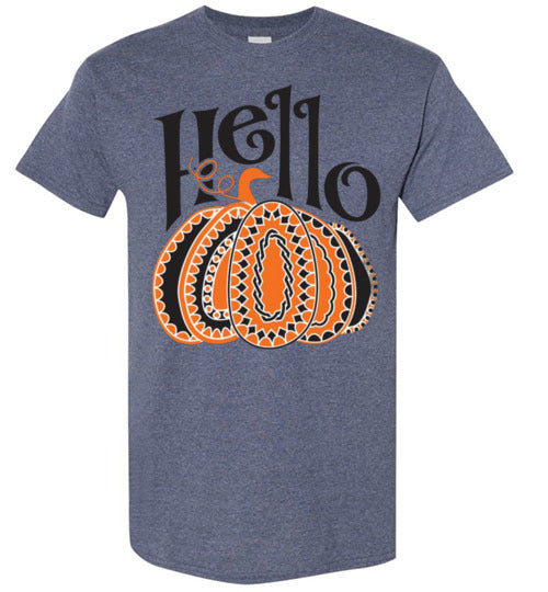 Hello Pumpkin Graphic Fall Tee Shirt Top T-Shirt