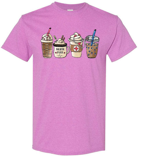 Nurse Fuel Starbucks Latte Cappuccino Coffee Fall Graphic Tee Shirt Top