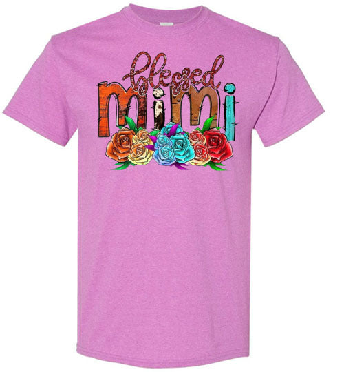 Blessed Mimi Grandmother Grandma Tee Shirt Top T-Shirt