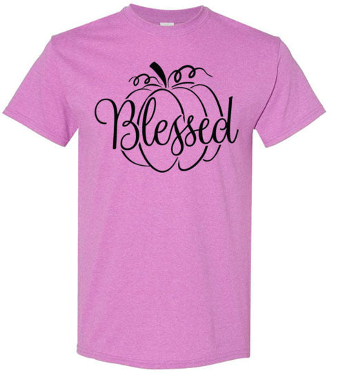 Blessed Pumpkin Fall Graphic Tee Shirt Top T-Shirt