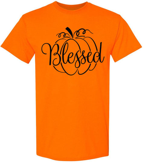 Blessed Pumpkin Fall Graphic Tee Shirt Top T-Shirt