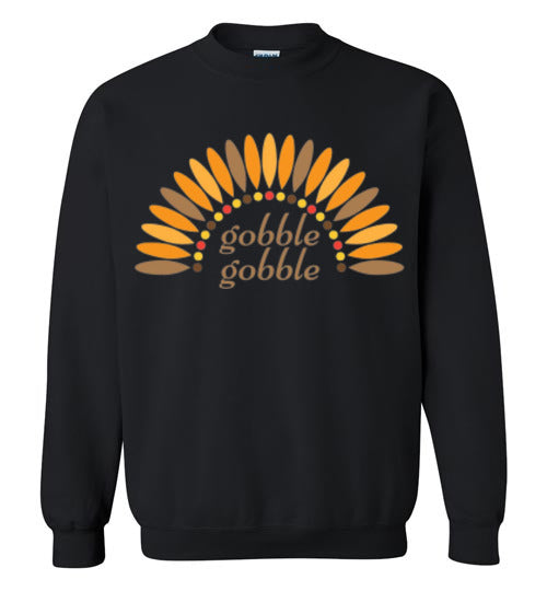 Gobble Gobble Turkey Thanksgiving Graphic Sweat Shirt Top
