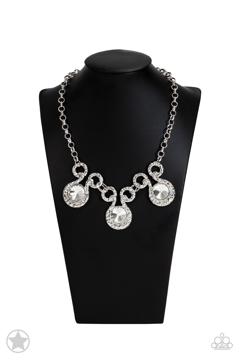 Hypnotized - Silver Blockbuster Necklace Earring Jewelry Set 017