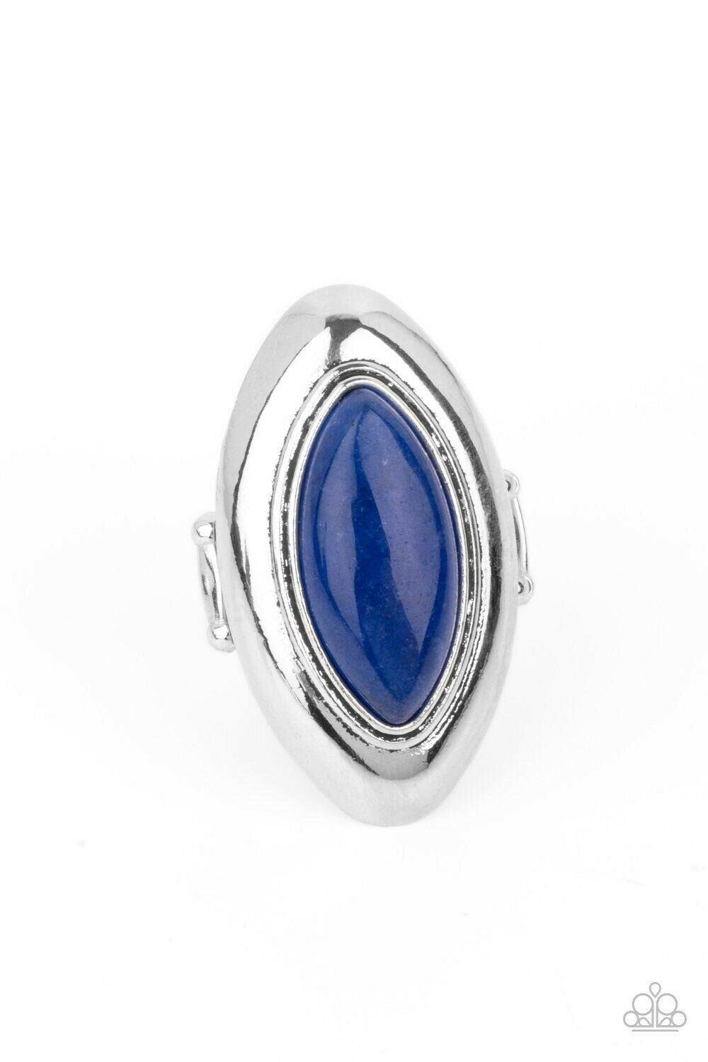 Sahara Seer - Blue Stretchy Ring Paparazzi Jewelry Accessories 2563