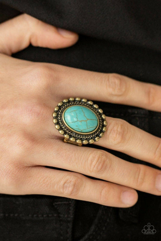 Sedona Soul - Brass Stretchy Ring Paparazzi Jewelry Accessories 7812
