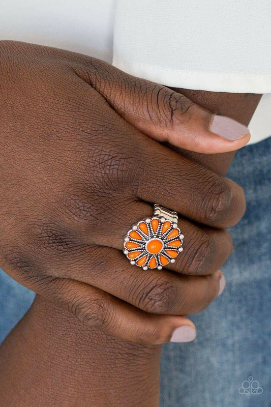 Poppy Pop-tastic - Orange Stretchy Ring Paparazzi Jewelry Accessories 7803