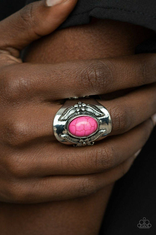 Santa Fe Sanctuary - Pink Stretchy Ring Paparazzi Jewelry Accessories 7814