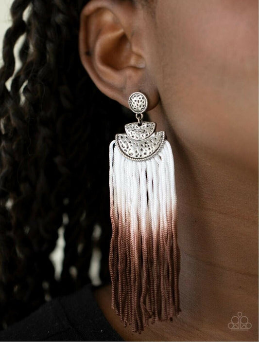 DIP It Up - Brown Earrings Paparazzi Jewelry Accessories