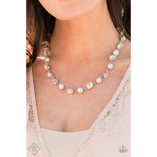 Go-Getter Gleam - White Necklace Fashion Fix