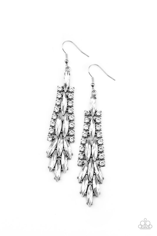 Crown Heiress - White Earrings 884
