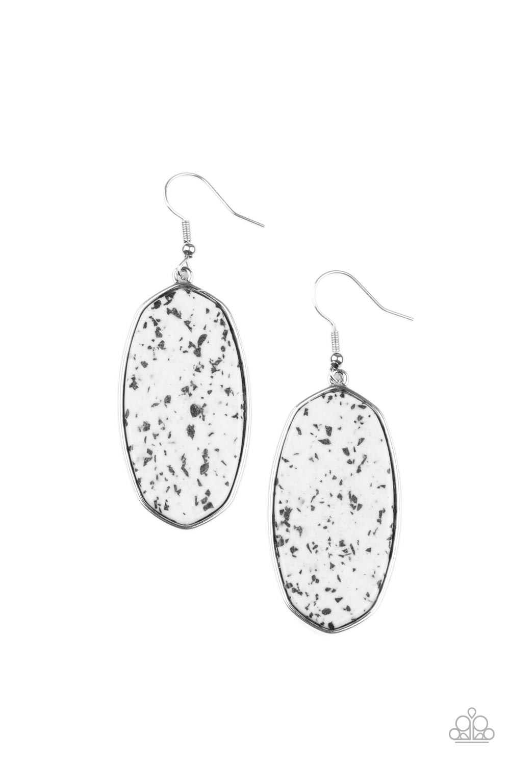 Stone Sculptures - White Earrings 25421