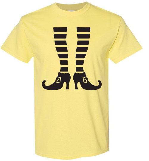 Witch Legs Halloween Fall Tee Shirt Top T-Shirt Costume