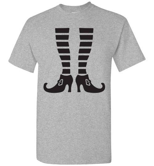 Witch Legs Halloween Fall Tee Shirt Top T-Shirt Costume