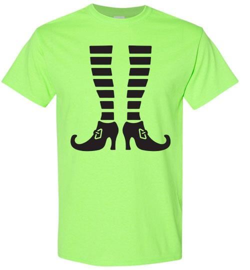 Witch Legs Halloween Fall Tee Shirt Top T-Shirt Costume