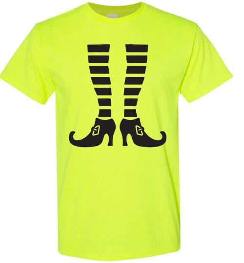 Witch Legs Halloween Fall Tee Shirt Top T-Shirt Costume