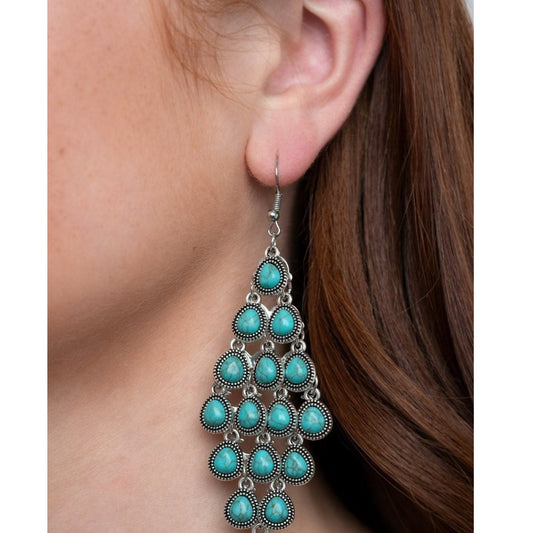 Rural Rainstorm Blue Earrings 1001