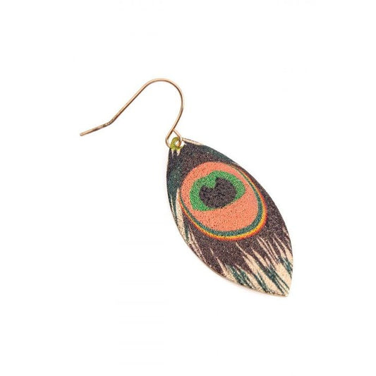 PEACOCK Feather MARQUISE EARRINGS Jewelry 2209