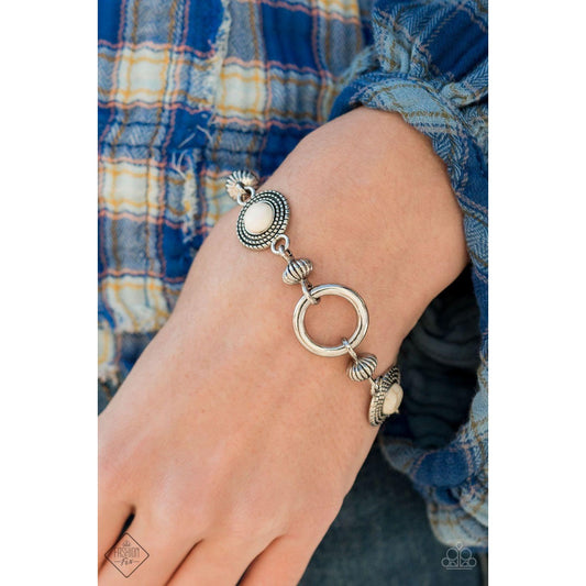 Musical Mountains - White Bracelet Fashion Fix