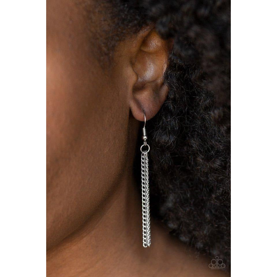 Terra Tassel - Silver Necklace Earrings