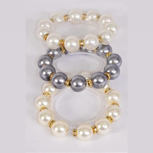 ABS Pearl Rhinestone Bracelet 0297