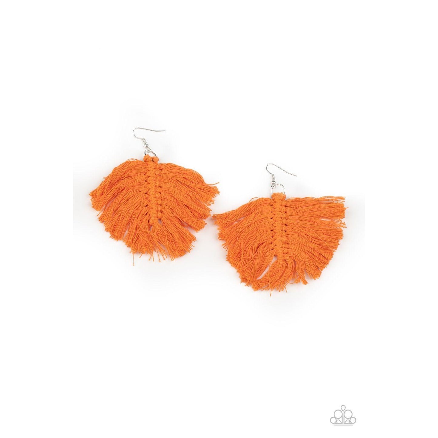 Macrame Mamba – Orange Earrings