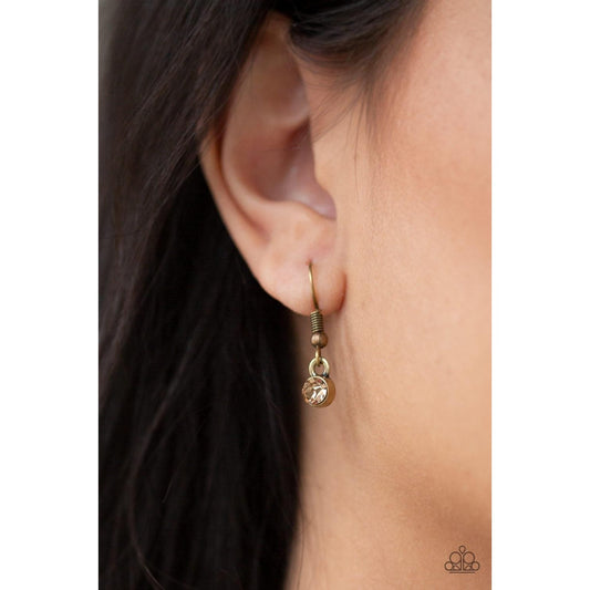 Say You QUILL – Brass Necklace earring Set Paparazzi Jewelry Accessories