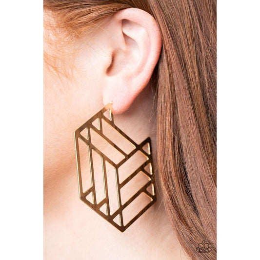 Gotta Get GEO-ing – Gold Earrings