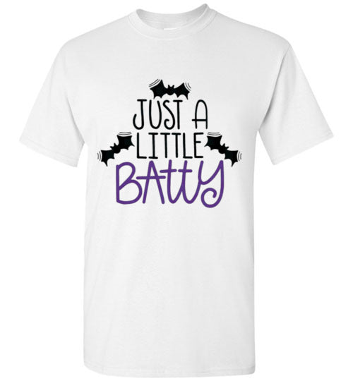 Just A Little Batty Halloween Fall Bat Tee Shirt Top