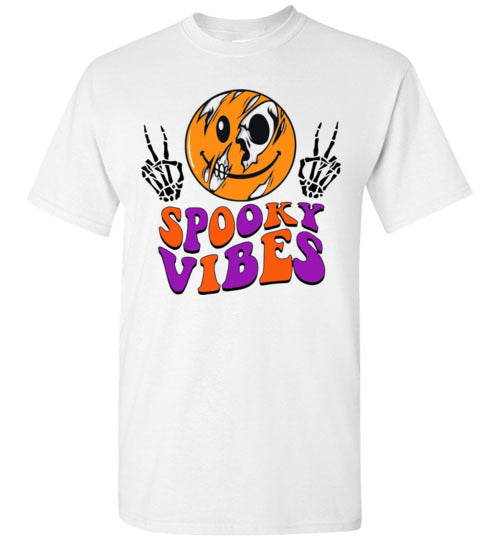 Spooky Vibes Halloween Trick Or Treat Graphic Tee Shirt Top