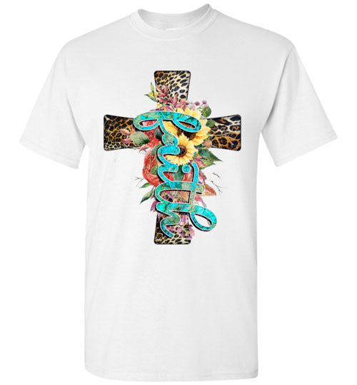 Leopard face cross tee shirt top graphic t-shirt