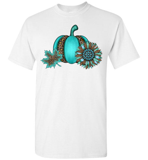 Leopard Pumpkin Fall Graphic Tee Shirt Top