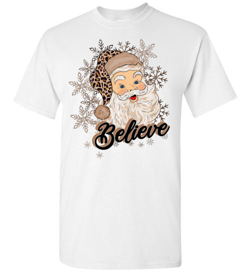 Believe Santa Tee Shirt Top T=Shirt