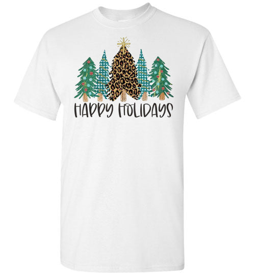 Happy Holidays Christmas Tree Tee Shirt Top T-Shirt