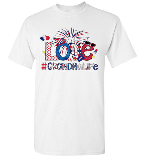 Grandma Life Fireworks Patriotic American USA Graphic Tee Shirt 32453